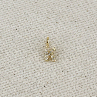 18k Gold Filled Micro Cz Initial