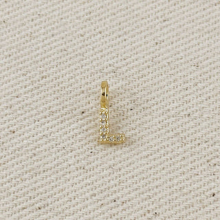 18k Gold Filled Micro Cz Initial
