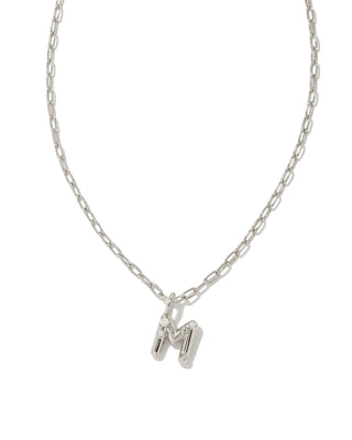 Crystal Letter Silver Short Pendant Necklace