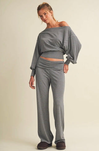 Take it Easy Slouchy Striped Lounge Set