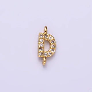 16K Micro CZ Initial Letter Sideway Loop Connector