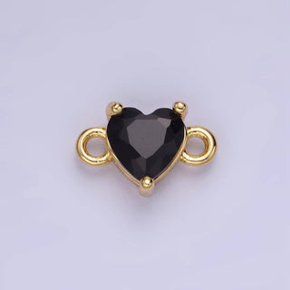 14K Gold Filled 7mm CZ Heart Connector