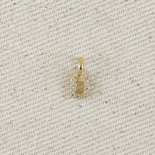 18k Gold Filled Micro Cz Initial
