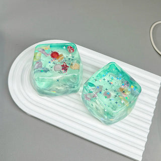 Ocean Shell Cube Maltose Squishy Stress Relief Toy: Green