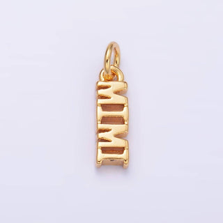 24K Gold Filled Grandmother "MIMI" Script Charm in Silver