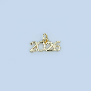 24K Gold Filled "2026" Year Script Charm