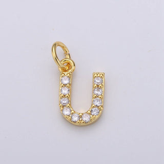 14k Gold Filled Micro CZ Initial Letter