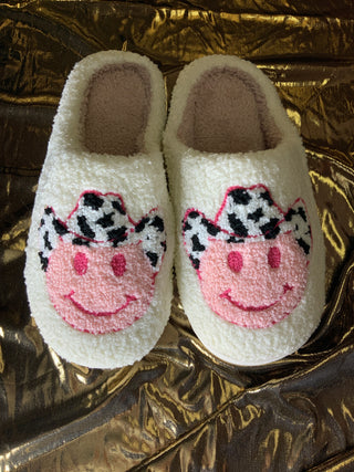 Cowboy Smiley Face Indoor House Slippers
