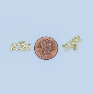 24K Gold Filled "2026" Year Script Charm