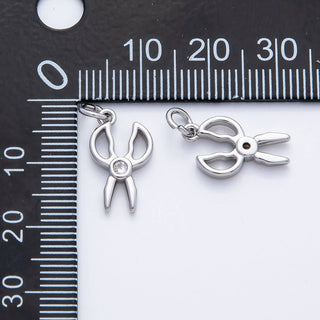 18K Gold Filled CZ Scissor Open Charm
