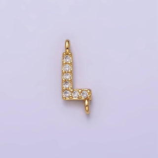 16K Micro CZ Initial Letter Sideway Loop Connector
