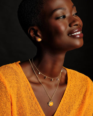 Pumpkin Gold Long Pendant Necklace