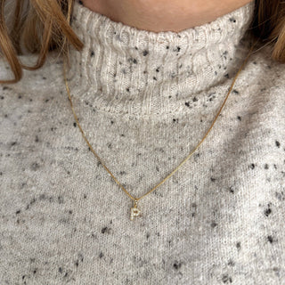 18k Gold Filled Micro Cz Initial