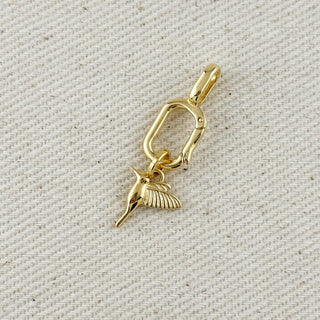 18k Gold Filled Hummingbird Charm