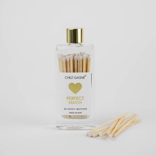 Chez Gagné - Perfect Match - Wedding/Bridal Glass Bottle Safety Matches - White