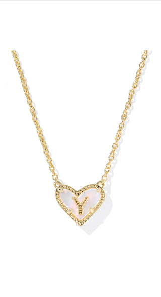 Heart Letter Short Pendant Necklace
