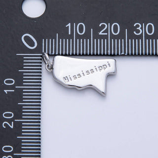 18K Gold Filled USA State Charm in Gold/Silver