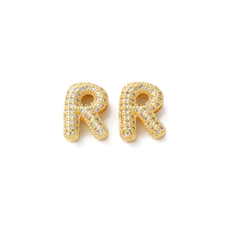 Mini Gold Slider Rhinestone Bubble Initial Charm