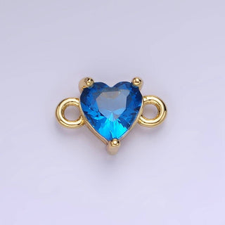 14K Gold Filled 7mm CZ Heart Connector