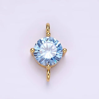 10mm Round CZ Birthstone Connector