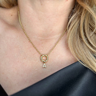 18k Gold Filled Micro Cz Initial