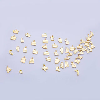 18K Gold Filled Utah State Charm