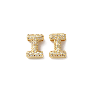 Mini Gold Slider Rhinestone Bubble Initial Charm