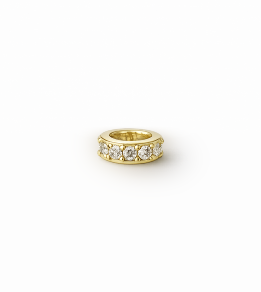 The Sis Kiss - Pave Spacer Charm - for threader chains: Silver / Clear CZ Crystal