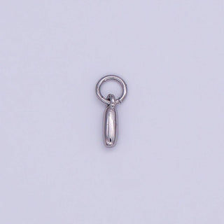 Micro White Gold Filled 10mm Initial Letter Bubble Charm in Silver