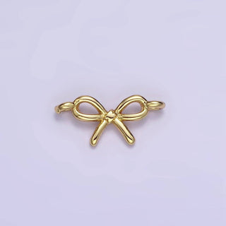 Mini Bow Ribbon Connector 14k Gold/Silver