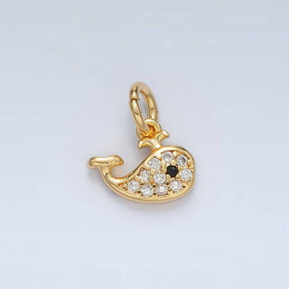 24K Gold Filled Micro Paved CZ Whale Charm