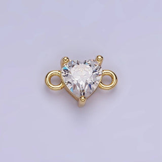 14K Gold Filled 7mm CZ Heart Connector