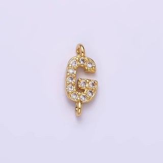 16K Micro CZ Initial Letter Sideway Loop Connector