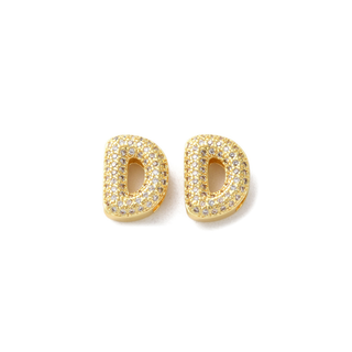 Mini Gold Slider Rhinestone Bubble Initial Charm