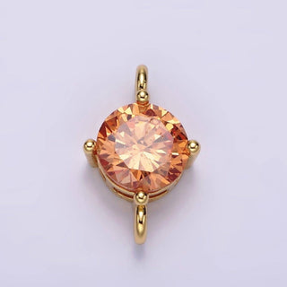 10mm Round CZ Birthstone Connector