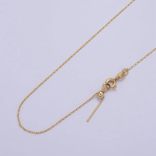 14K Gold Filled Cable Chain 1 Inch Slide Necklace