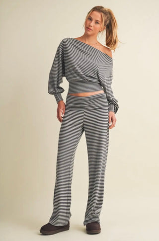 Take it Easy Slouchy Striped Lounge Set