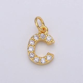 14k Gold Filled Micro CZ Initial Letter