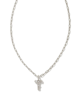 Crystal Letter Silver Short Pendant Necklace