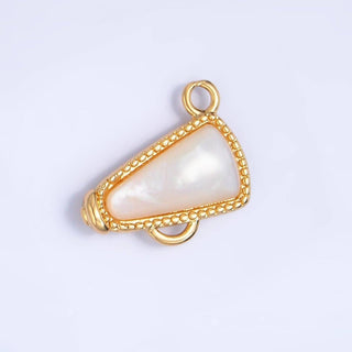 24K Cheer Megaphone Charm in Gold & Silver