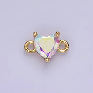 14K Gold Filled 7mm CZ Heart Connector