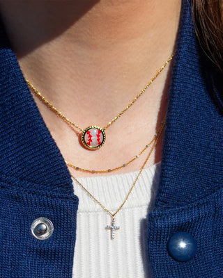 Baseball Short Pendant Necklace