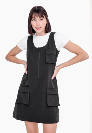 Front Half-Zip Pocket Dress