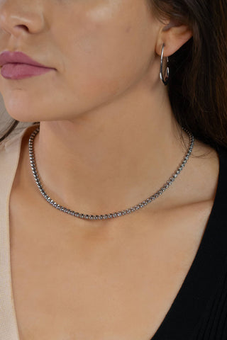 The Sis Kiss - Morgan Necklace | Rhinestone Chain in Gold 