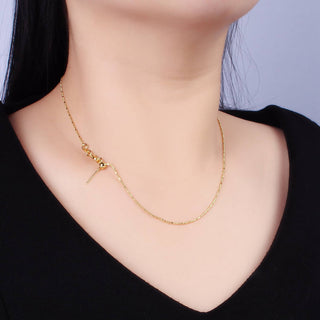 18 Inch Bead Chain Slider Necklace: Sliver
