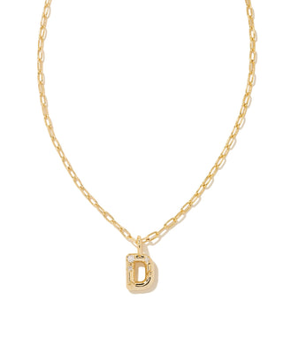 Crystal Letter Gold Short Pendant Necklace
