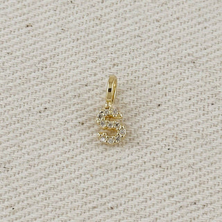 18k Gold Filled Micro Cz Initial