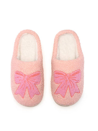 Adult Pretty Bows Slippers - Pink
