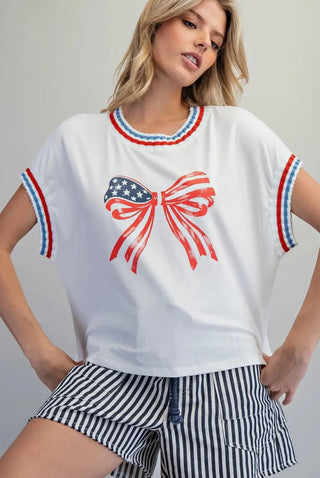 The Liberty Bow Graphic Top