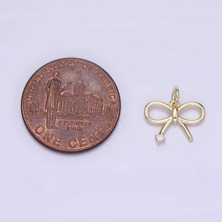 Mini Bow Ribbon CZ Charm